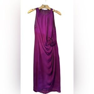 Moschino Purple Midi Dress with Floral Detail